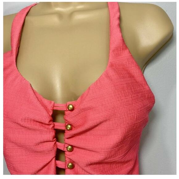 Nanette Lepore Women's High Leg Pink One Piece Swimsuit NWT 8 NWT - Picture 7 of 8